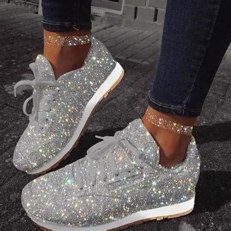 glitter athletic shoes women